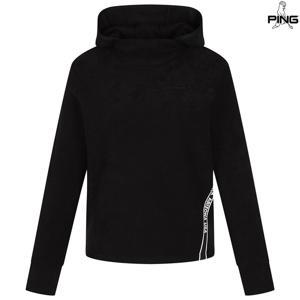 [핑골프][양말드림]여성 기모 테잎 후드 긴팔 티셔츠 121D4TR383_BK