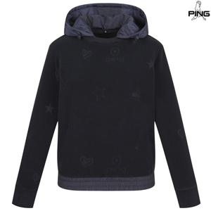 [양말드림]여성 기모 후드 패턴 긴팔 티셔츠 121D4TR382_NA