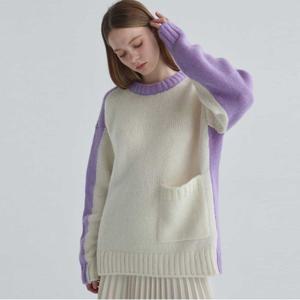 [몰리올리][최초가428,000]코비 베이비알파카 컬러블럭 스웨터_MW5WSW02
