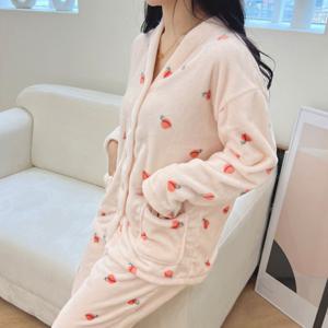 [브리치]  / 가디건st 수면잠옷 극세사 겨울 파자마