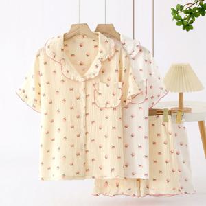 [브리치]  / 반팔 반바지 릴라 플라워 여름 잠옷 파자마 홈웨어