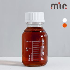 헥사 눈금유리병 250ml GL45캡 랩보틀 주스 우유 스무디 공병