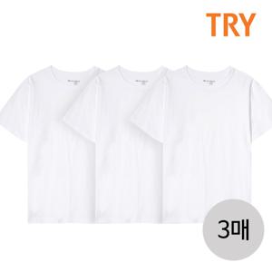 TRY 남성 순면100 베이직 라운드넥 이너웨어티셔츠3매