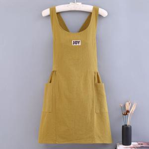 오르모 원피스 앞치마 머스타드 유치원 어린이집 꽃집 방수앞치마 카페앞치마 어린이집앞치마