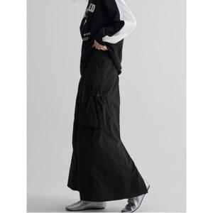 카고 플레어 롱스커트 - 블랙 (355927LY15)