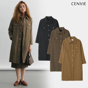 조안 포켓 버튼 롱 자켓 3color