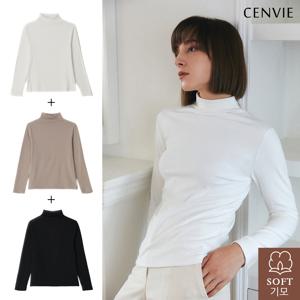 Air에어 벨벳 피치 기모 폴라 티셔츠 3종 세트