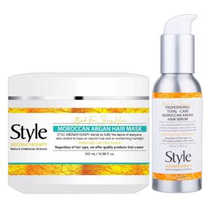 모로칸 아르간 헤어마스크 500ml+아르간오일 헤어에센스 100ml 2종