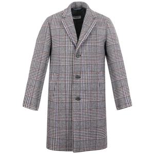 레노마 울혼방 패디드 안감 3버튼 코트 와인체크 RLLMBH70A