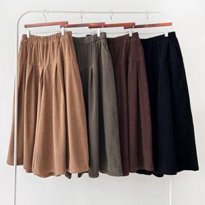 [신상오픈런] 여자 허리밴딩 골덴 가을겨울 캐주얼 치마바지