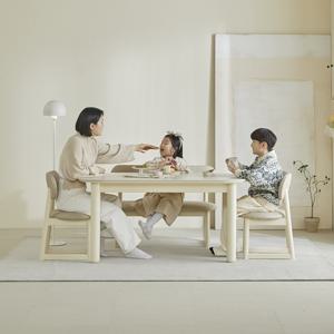 치히로 원목 포세린 세라믹 낮은식탁 4인세트 (벤치형)