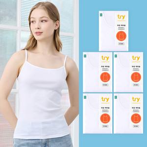 TRY 여성용 통기성 베이직 케미솔 끈나시 5매 세트(EWCAJ0A)