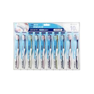 유한덴탈케어 이코노플러스 2단 미세모 칫솔10개입 -O 치솔 칫솔 구취케어 구강케어 유한덴탈케