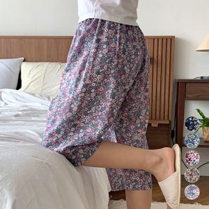 마리끄 국내생산 시원한 실내복 여성 인견 플라워 7부바지