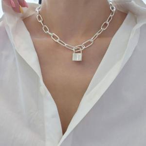 [브리치]  / 자물쇠 왕체인 은목걸이