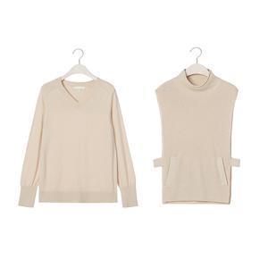 [CJ단독][최초가 119,000원]라엔 브이넥 니트 풀오버+베스트