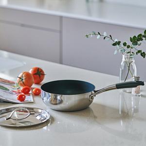 디엣지 아임솔로팬 20cm 통3중 티타늄 코팅 프라이팬 냄비팬 인덕션 (뚜껑 포함)