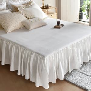 벨라이프 워싱면 프릴 침대 스커트 SS/Q 화이트
