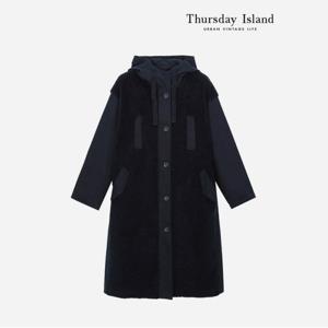 [정상가-419000원][Thursday Island] 퍼 믹스 후드 야상 점퍼(T238MJP232W)
