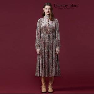 [정상가-329000원][Thursday Island] 패턴 벨벳 원피스(T238MOP239W)