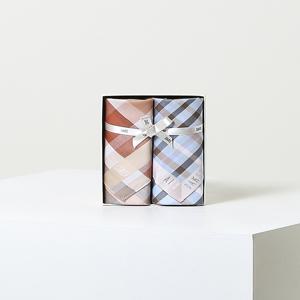 액세서리 [[26SS]] DCHA6E060MU [DAKS핑크 블루 체크 면 손수건 2종세트