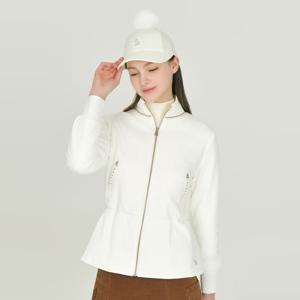 헤지스골프 아이보리 여성 플리스 하이브리드 중힙 풀집업 점퍼HWJU5D715IV