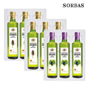(스티로폼포장) 포도씨유 500ml 3병 해바라기유 500ml 6병