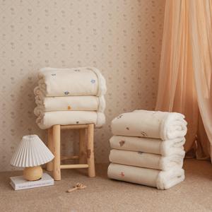 순수 다우니퍼 신생아 아기 블랭킷 겨울이불