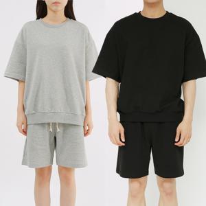 데일리 무지 오버핏 반팔 맨투맨 남여공용 6컬러