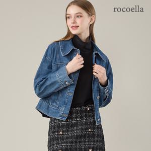 캘리 코튼 100 세미크롭 여성 데님자켓