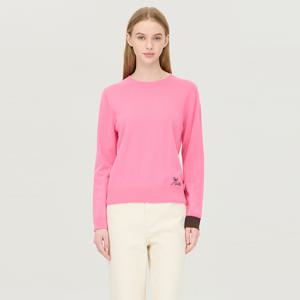 [본사] 컬러 블록 리본 자수 니트_BAKPF9561PK