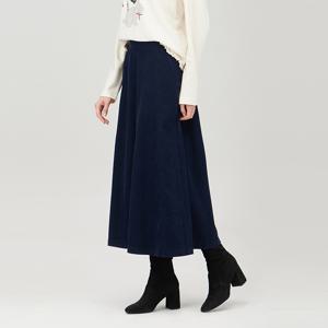 [본사] 벨벳 백 밴딩 롱 스커트_BASKF2561NY