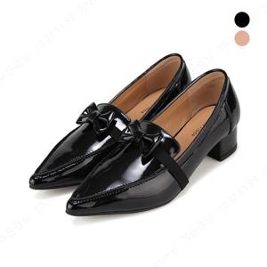 [최초가 198,000] 세븐플로어 소가죽 크링크 리본 여성 키튼힐 4cm_SFH536.