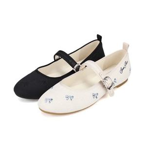 [최초가 198,000] 세븐플로어 패브릭 리본 자수 메리제인 여성플랫 1cm_SFI151