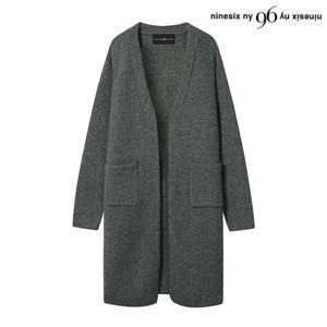 정상가:119,000원｜투 포켓 루즈핏 오픈 울 니트 롱 가디건 (NO4CK010L0)