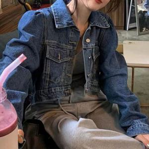 [브리치]  / 캐주얼 베이직 크롭 숏 간절기아우터 데님청자켓