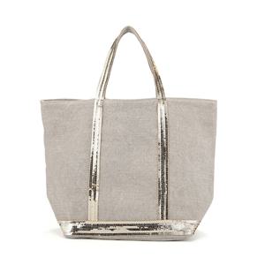 0PVE31 V40413 018 카바스 스팽글 리넨 토트백 미디움 M