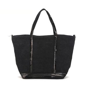 0PVE31 V40435 999 카바스 스팽글 리넨 지퍼 토트백 스몰 S