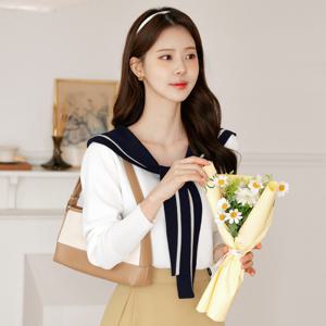 (~XXL까지) 펠리네 세일러카라 비스코스 니트 봄 가을 상의 러블리 데일리 캐쥬얼 출근룩 베이직 빅사이즈