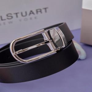 액세서리 남성 [[26SS]] JUBE6E072BK|[이지커팅] 블랙 실버 버클 남자 가죽 벨트