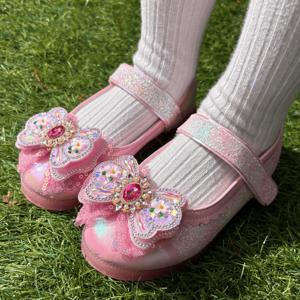 나린맘PICK[택가 69000원]라일리 플라워 리본 LED 여아구두 플랫