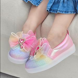 나린맘PICK[택가 69000원]해리 하트 큐빅 리본 LED 슬립온