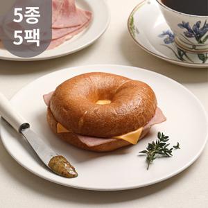 성수동제빵소 쫄깃 두부베이글 5종 5팩 / 블루베리, 플레인, 블랙올리브, 대파크림치즈 , 잠봉치즈