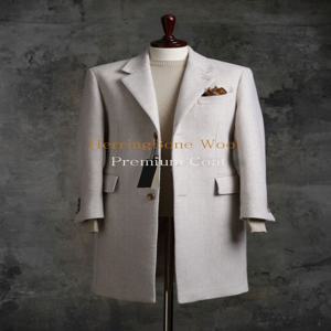 [브리치] 녹트 / 남자코트 누빔 헤링본 겨울코트 모직 싱글코트