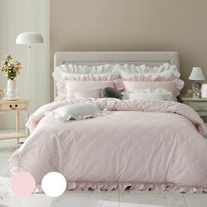 소피아 레이스 프릴 고밀도 면 이불커버 싱글 S