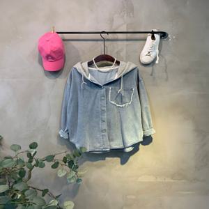 [브리치]  / 조들 후드 언발 청 셔츠 남방 2color C