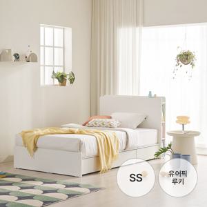 피즈 LED 멀티 수납침대 3단 서랍 슈퍼싱글 침대 + 루키 독립 매트리스