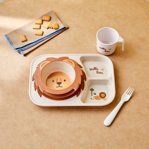 ON 동물친구들24 사자 어린이 멜라민 식기 식판 3P세트L