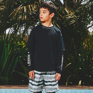 SANN 키즈 루즈핏 반팔 레이어드 래쉬가드 블랙 (B5SKWRG351BLK)