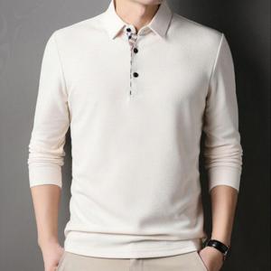 가을 긴팔 패션 남성 카라티 남자 봄카라티 깔끔한 컬러 핏 면 와플 티셔츠 4종